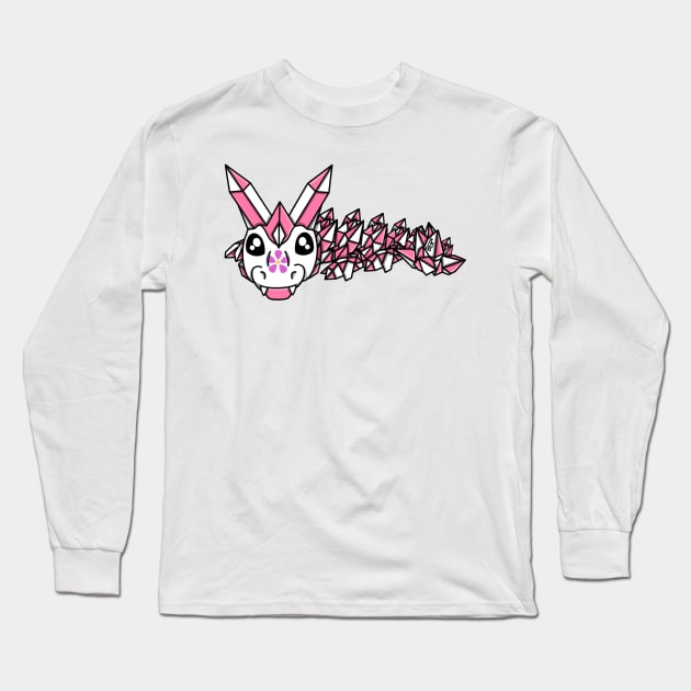 Sapphic (Flower) Pride Fidget Crystal Dragon Long Sleeve T-Shirt by SentABearToSpace 